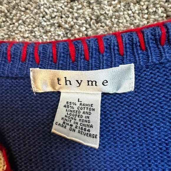 Vintage American Flag Stars & Stripes Patriotic Knit Button Up Cardigan large - Picture 3 of 4